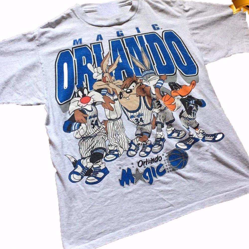 Retro Nba Orlando Magic Looney Tunes Ash T-Shirt, Orlando Magic Basketball Tee
